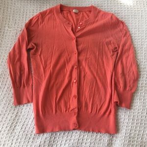 J. Crew Factory Clare Cardigan in Coral Cotton